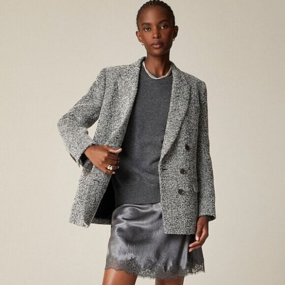 J. Crew Jackets & Blazers - J.Crew Relaxed double-breasted blazer in Italian flecked herringbone size 4